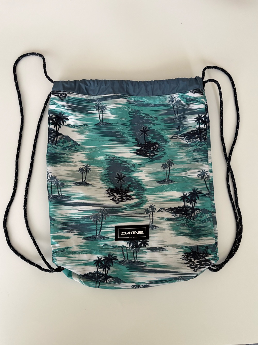 Dakine Teal, Navy & White Palm-Print Kids Swim Sack